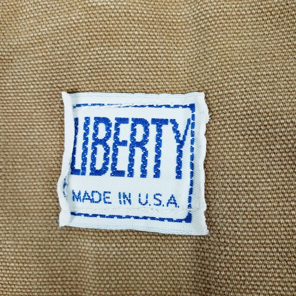 Vtg Liberty Bib Double Knee Canvas Overalls Brown Size 42X32 (42X30) Made In USA - Picture 4 of 11